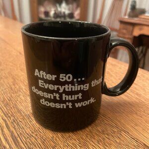Vintage "After 50" Humorous Black Coffee Cup Mug by Trisar Made in Japan